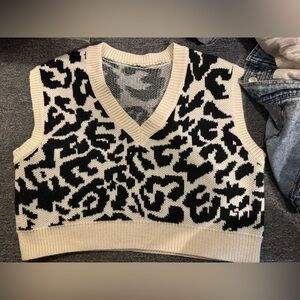 Cheetah Print Sweater Vest